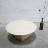 Vintage side table in travertine