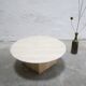 Table d'appoint vintage en travertin