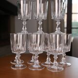 10 wine glasses, "Louvre" model Cristal d'Arques