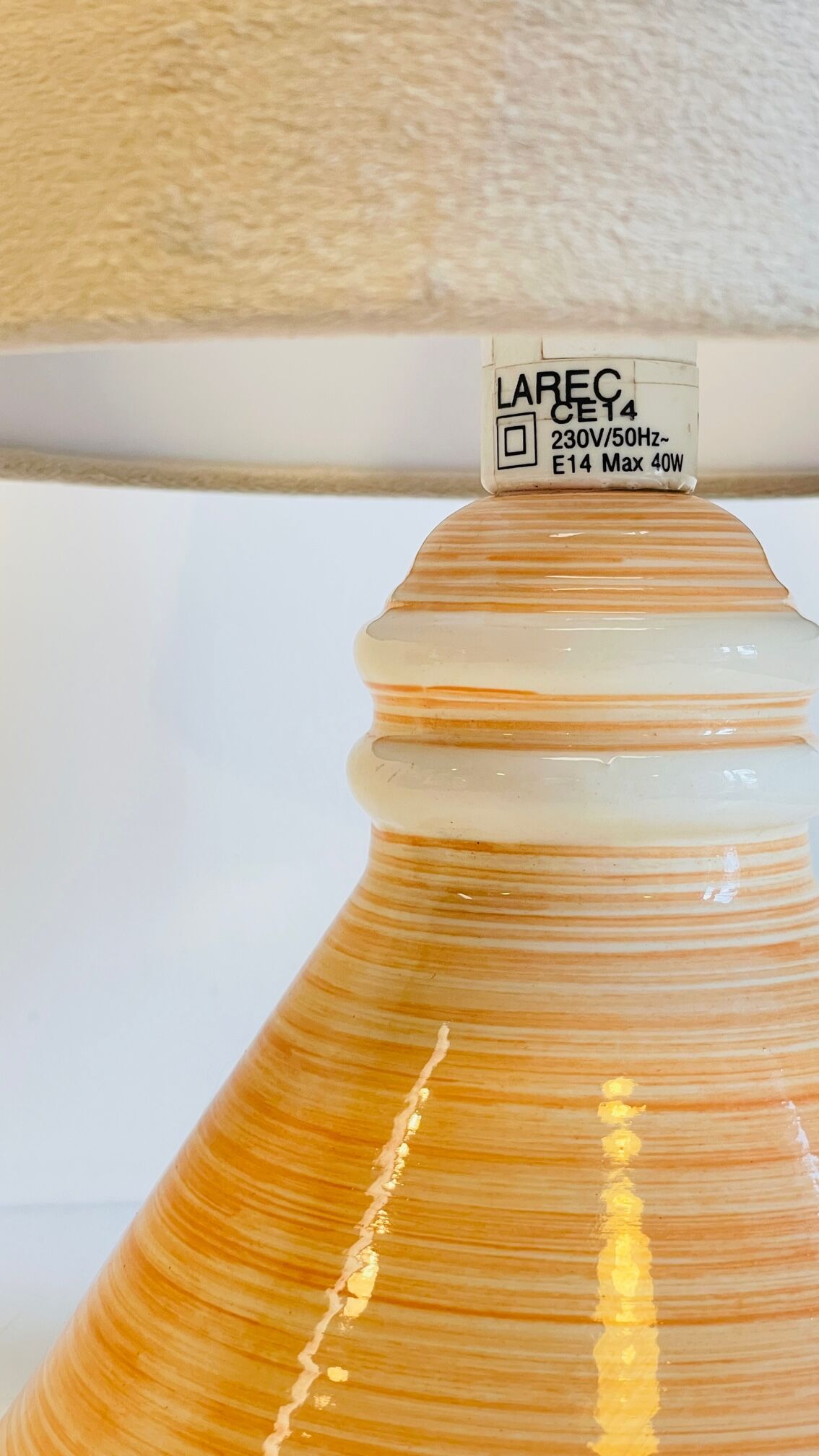 Geometric ceramic lamp by larec 80s