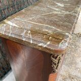 Weekly / chiffonnier, chest of drawers with 8 drawers in marquetry, marble top.