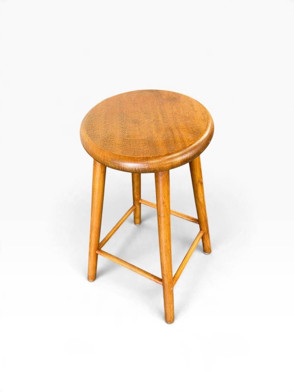 Ensemble de 4 tabourets vintage en bois / tabourets de bar