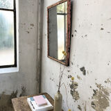 Pink patinated mirror 19th 54x70cm