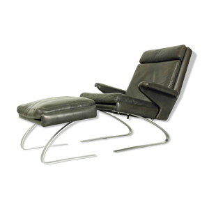 Fauteuil avec pouf assorti