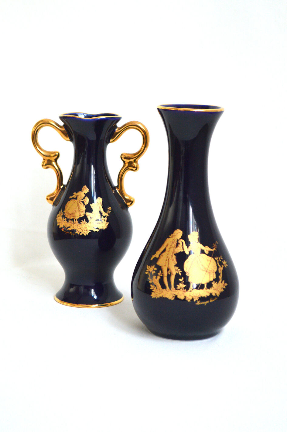 Duo of porcelain vases Limoges Castel