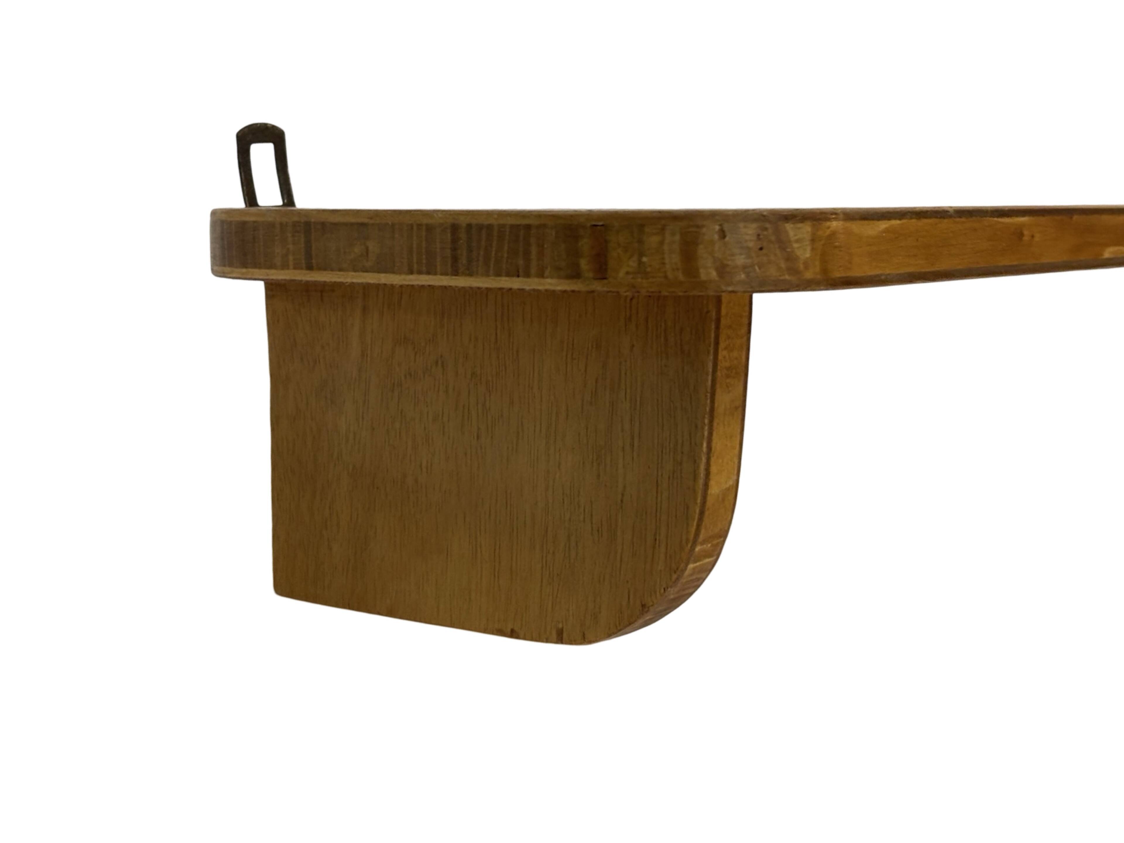 Vintage wooden wall shelve rack bookshelf in wood minimalist