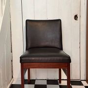 Mid-Century Teak and Vinyl Dining / Desk Chair by Vanson