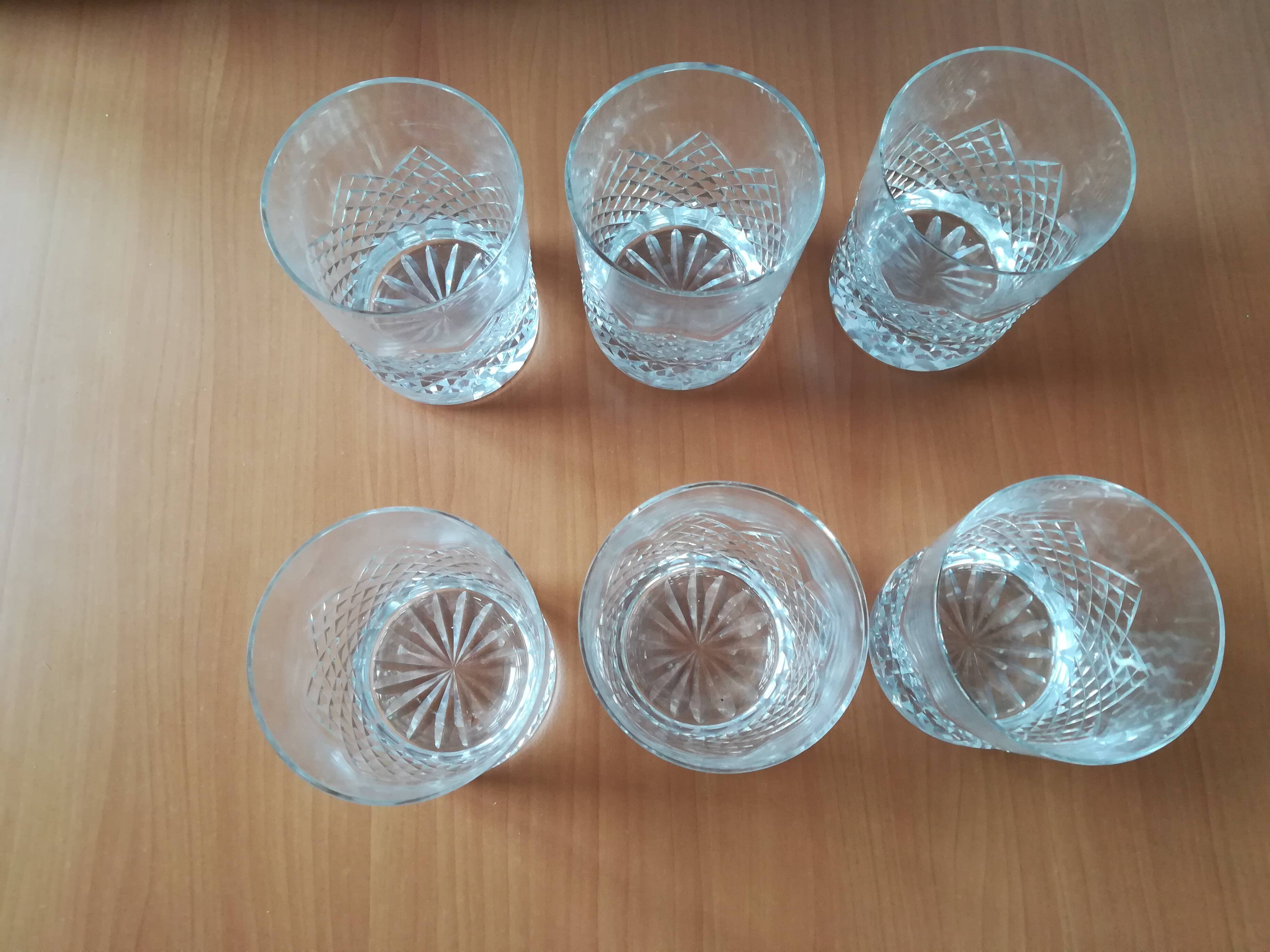 Cut crystal whisky glasses