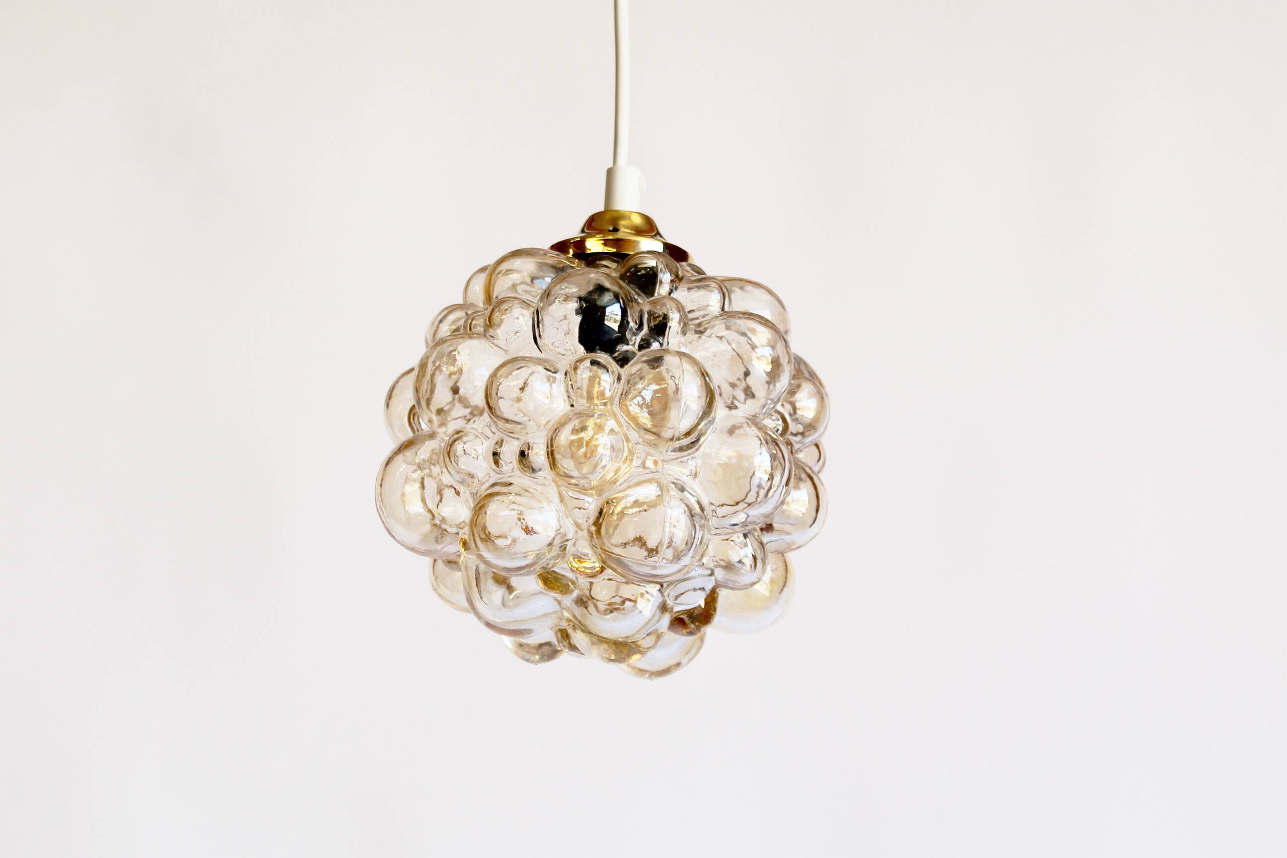 Petite amber bubble glass pendant light by Helena Tynell for Glashutte Limb