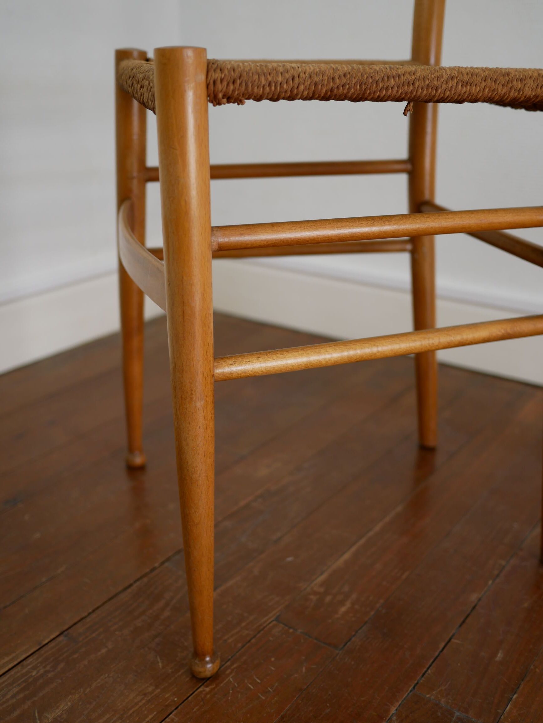 Chairs made of wood and rope