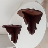 Paire d'étagères anciennes en bois sculpté