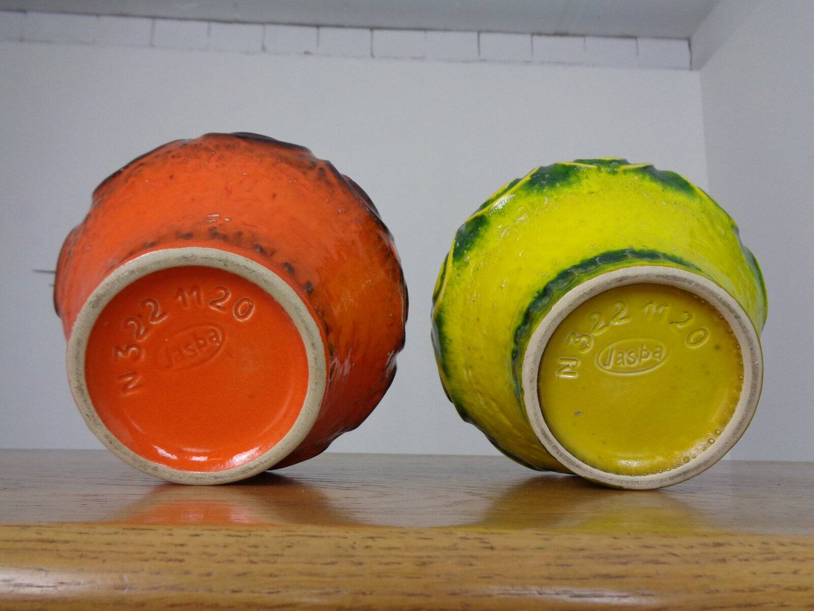 Pop Art Ceramic Vases from Jasba, Set of 2, 1970s