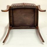 Ancien Chevet Table de Nuit Style Louis XV - Bois & Cuir