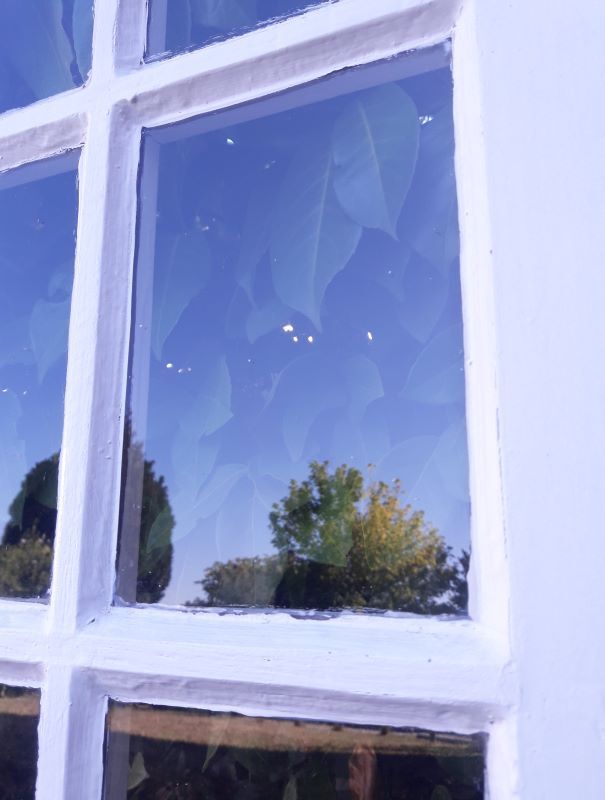 Old oak window H96.9xL81cm small panes
