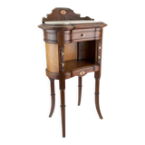 Louis XVI style walnut and marble cabinet