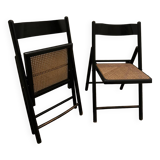 70s rattan cane folding chairs (X2)
