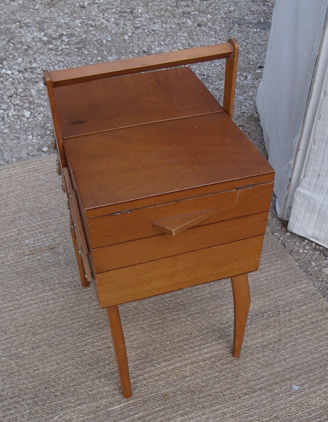 Small worker wood box sewing book