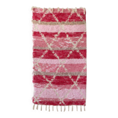 Tapis artisanal en coton recyclé - Reversible - Rose