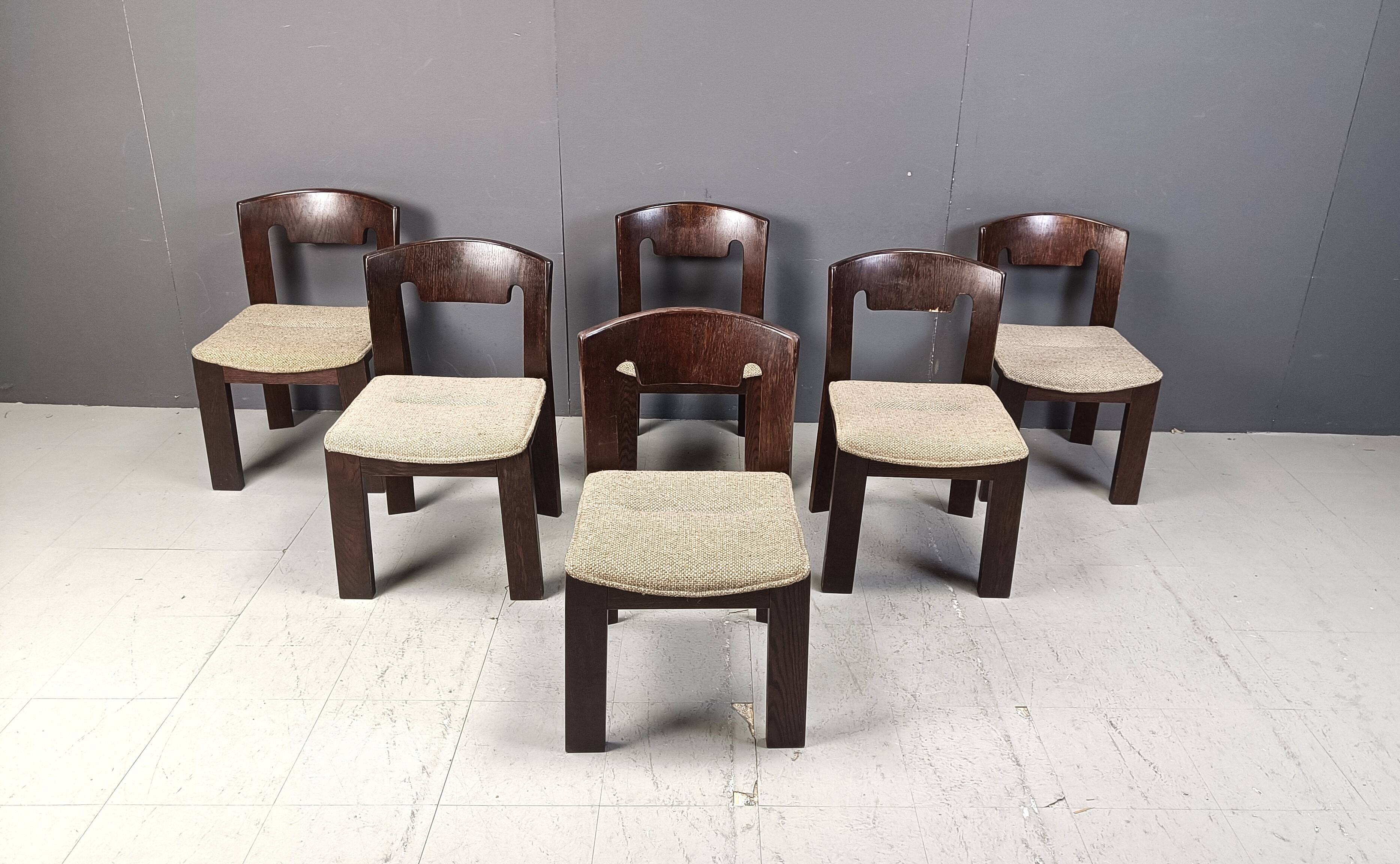 Vintage Brutalist Dining Chairs, Set of 6 - 1970s