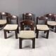 Vintage Brutalist Dining Chairs, Set of 6 - 1970s