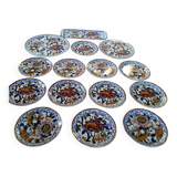Gien peony dessert service 15 pieces