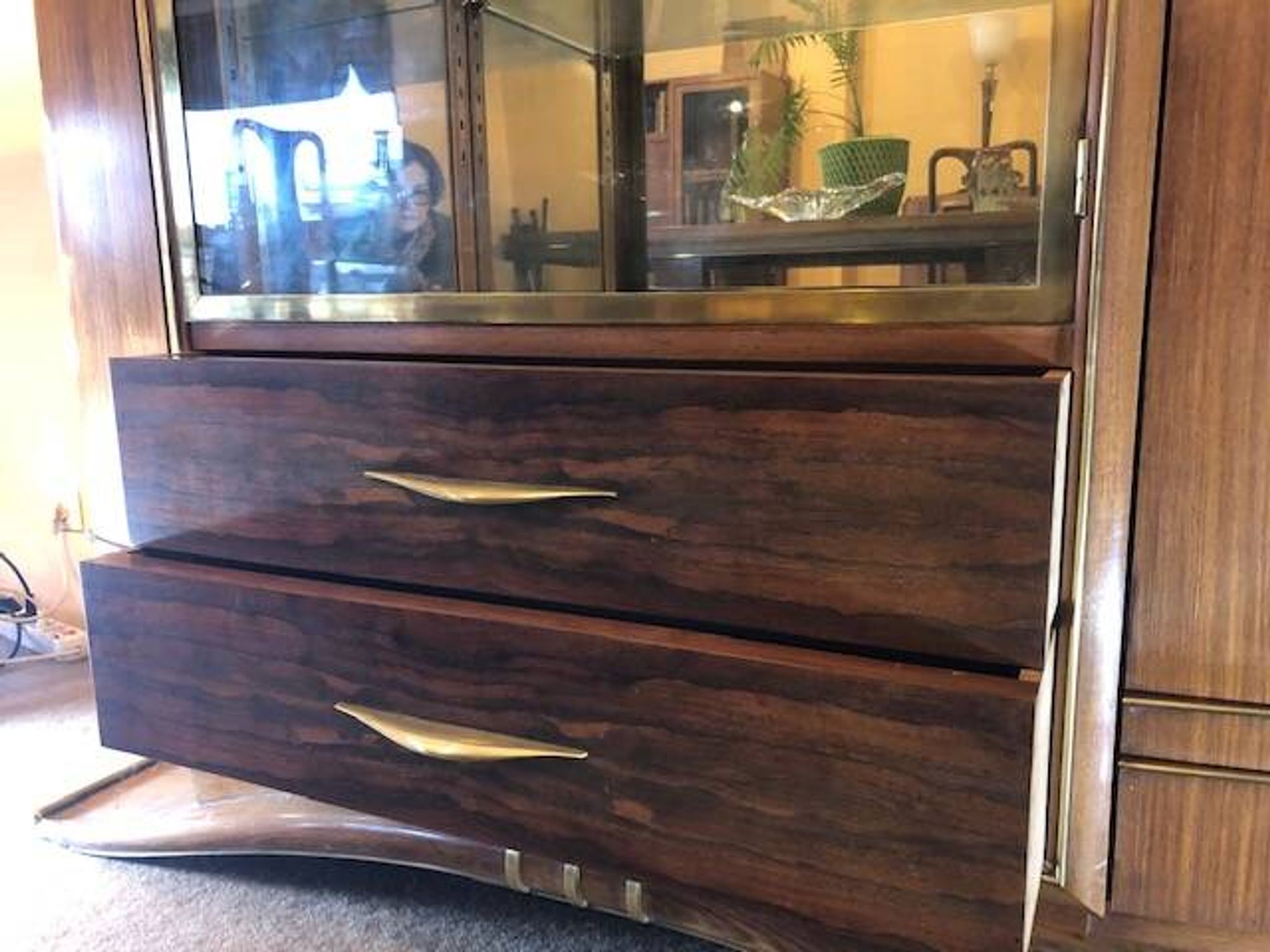 1940s silver display cabinet