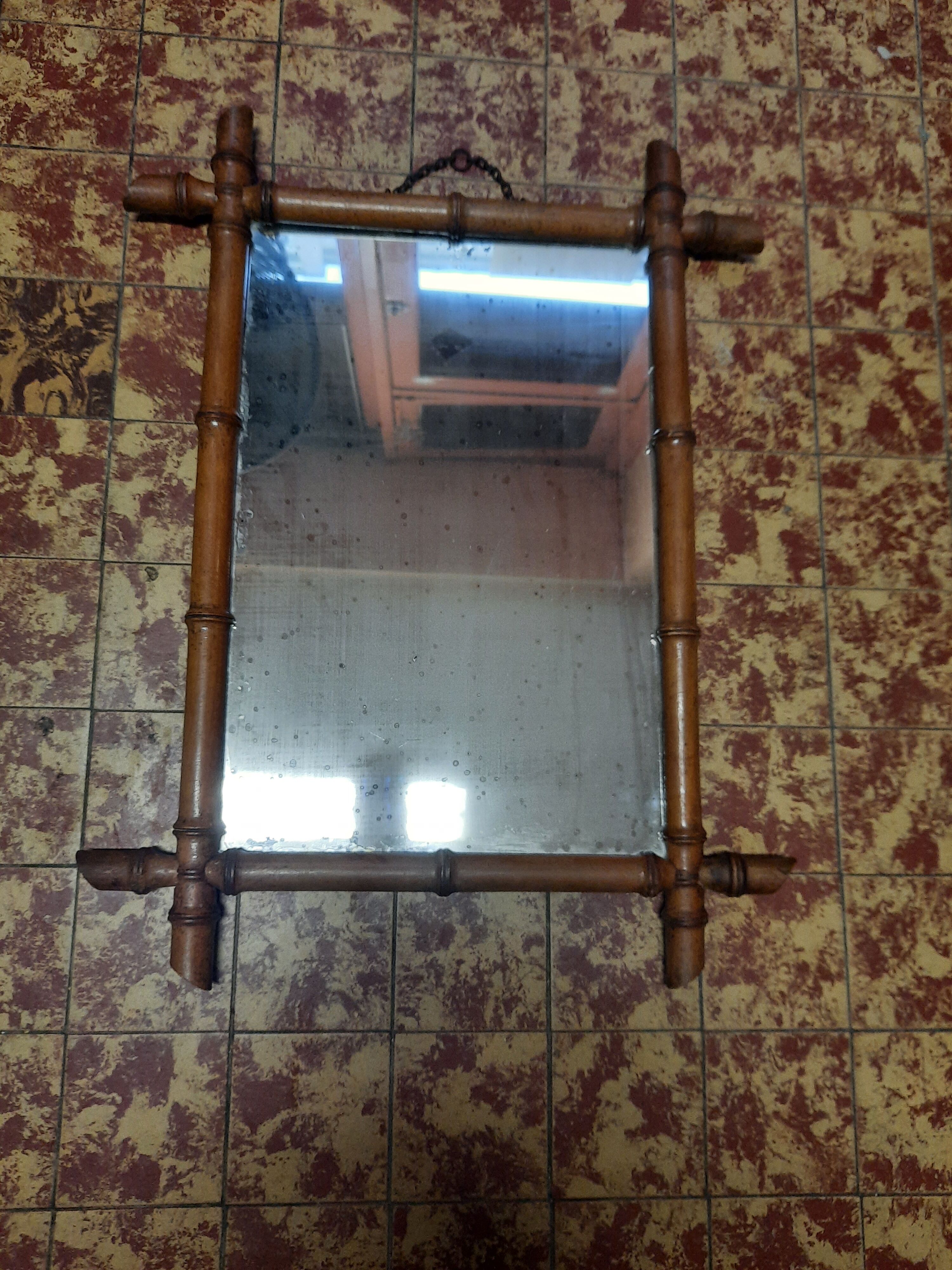 Miroir de barbier en bois 46x60cm