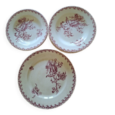 19th century fine plates from Gien pottery, Chardon model.