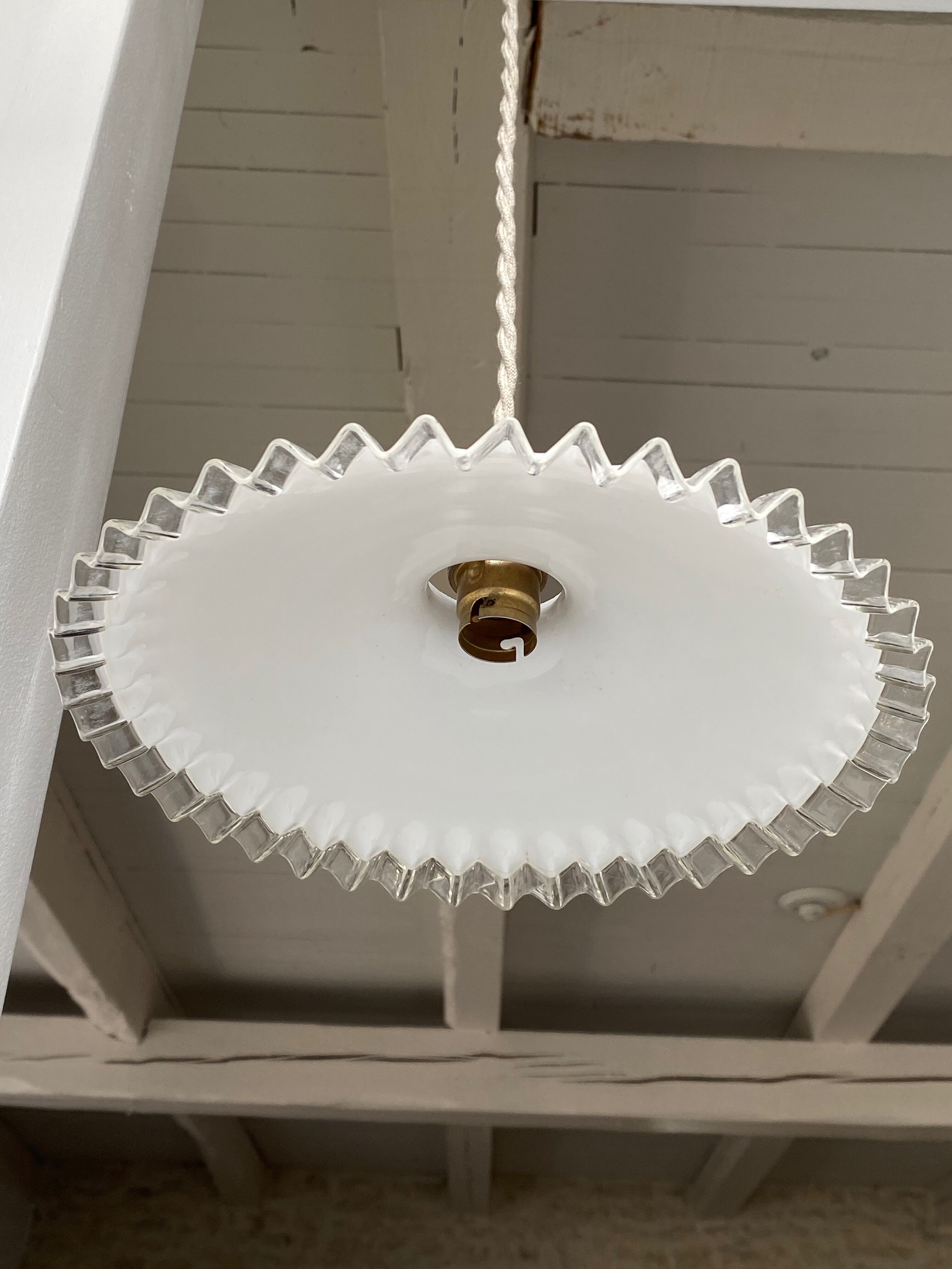 Opaline pendant lamp