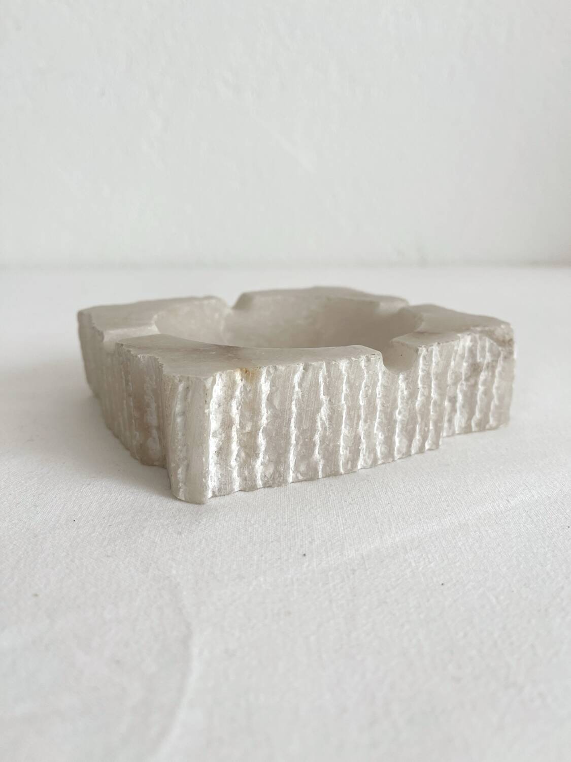 Vintage alabaster square ashtray