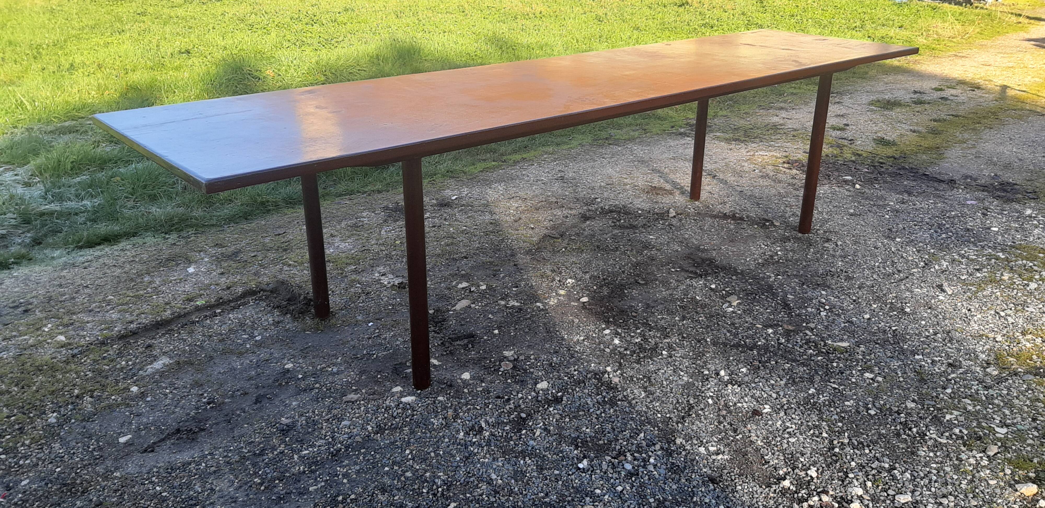 Industrial iron and wood table
