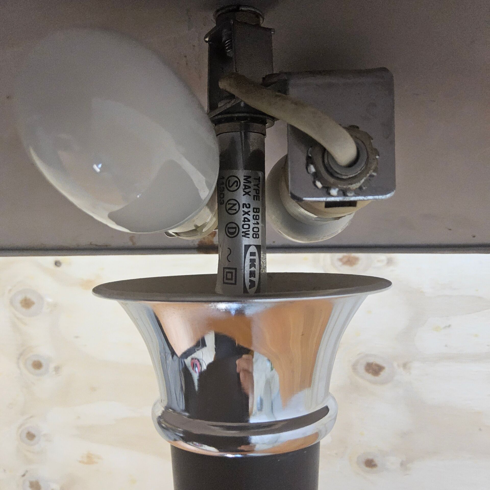 Vintage Ikea Mushroom Dakapo Bauhaus / Art Deco chrome lamp