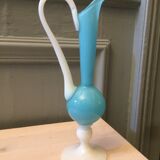 Blue hanse vase in glass paste and opaline