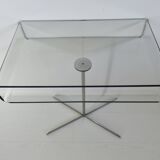 Table, side table, Roche Bobois in plexiglass and chrome metal from the 1980s.