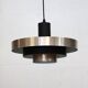 Vintage Danish Pendant Lamp – Champagne Aluminium & Black – Scandinavian