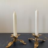 Set of 2 bronze candle holders
