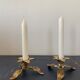 Lot de 2 bougeoirs en bronze