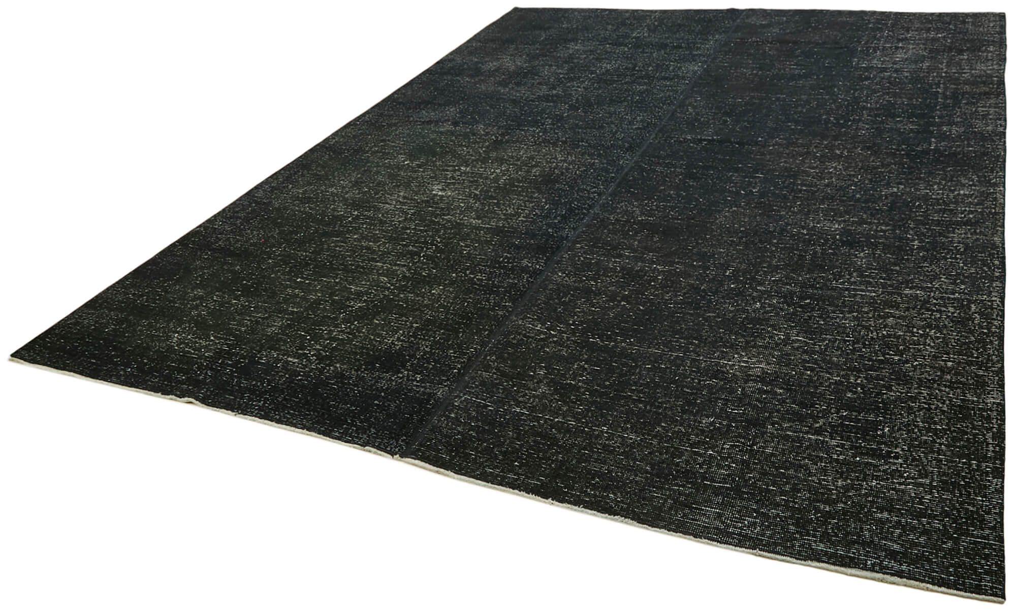 Hand-knotted persian antique 1970s 276 cm x 369 cm black wool carpet