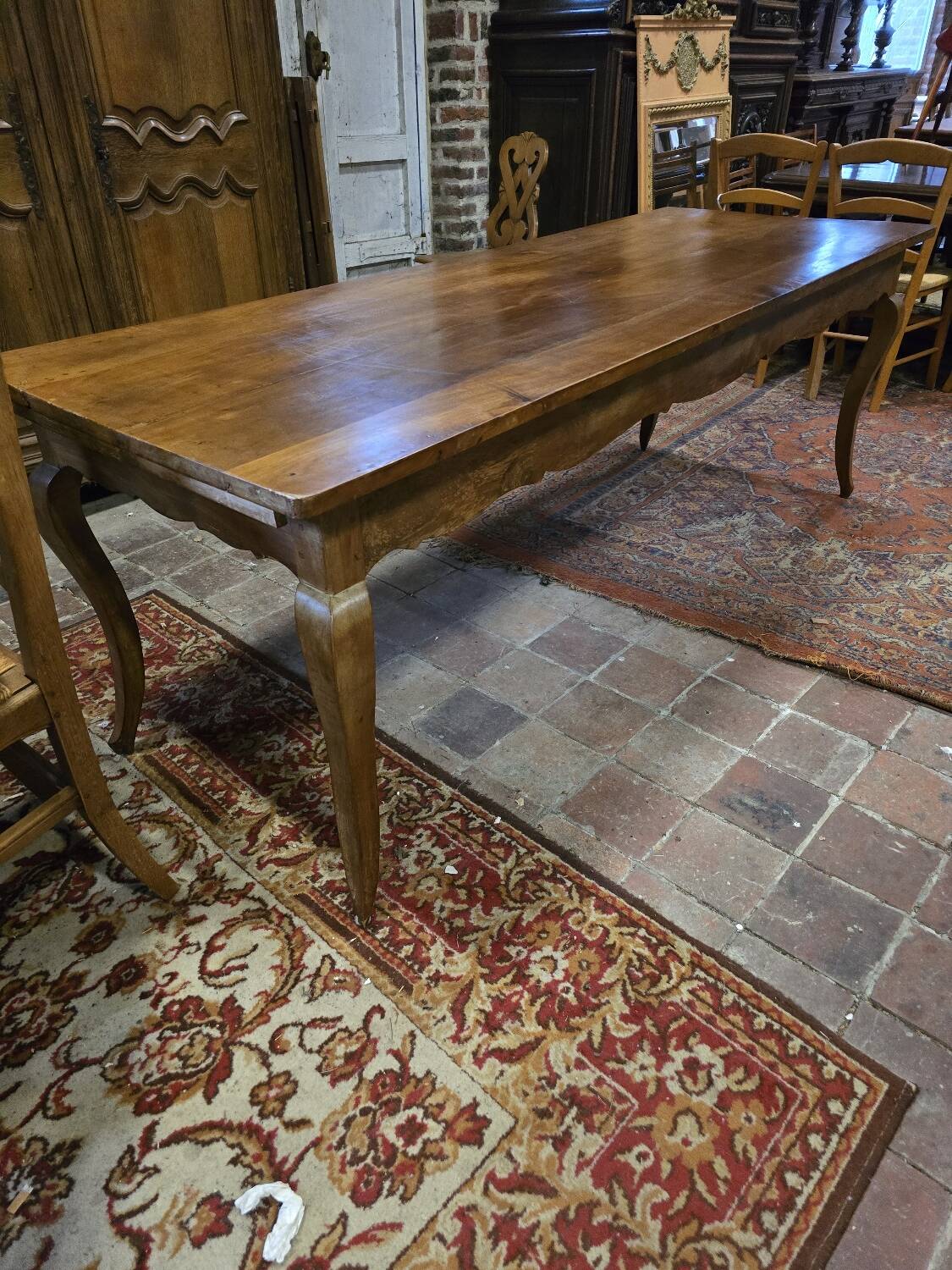 19th century solid cherry wood farmhouse table