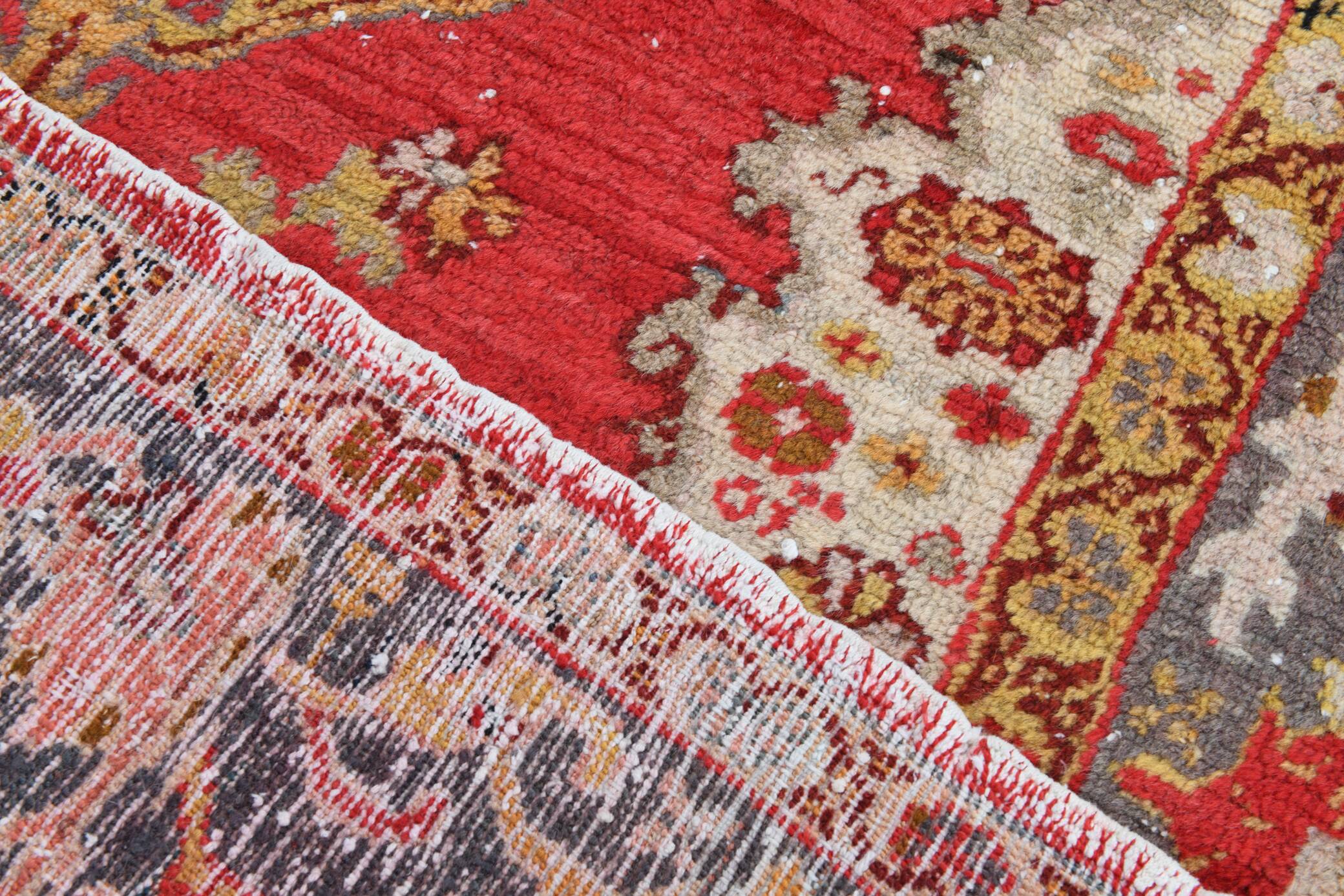 4x7 Rug For Bedroom Red Oriental Antique Vintage Rug, 122x214Cm