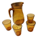 Italian pitcher service and 6 amber glasses