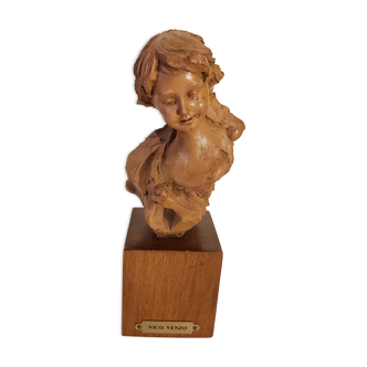 Buste fillette en terre cuite Nico Venzo