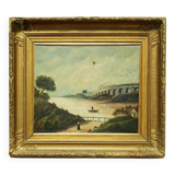 Tableau "Le pont de chemin de fer", ML Daguerry 1888.