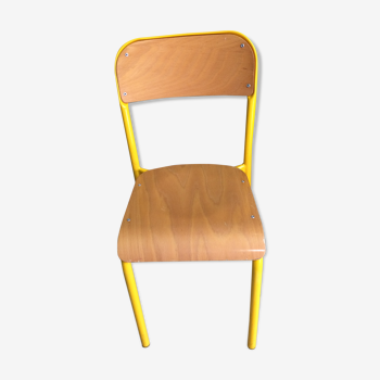 Chaise école piétement jaune