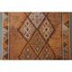 Vintage Turkish hand-knotted wool cotton orange runner rug 83x388