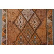 Tapis couloir vintage en laine et coton turc noué à la main orange 83x388