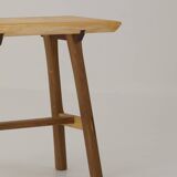 Contemporary handcrafted stool / end table in solid oak and ash wood