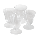 Set of 4 aperitif glasses with stylized branch motif