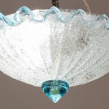 Set of 2 Charming Italian Blu Murano Glass Ceiling Fixture, Murano, 1970