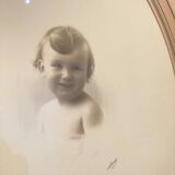 Portrait drawing of a child signed Feoers